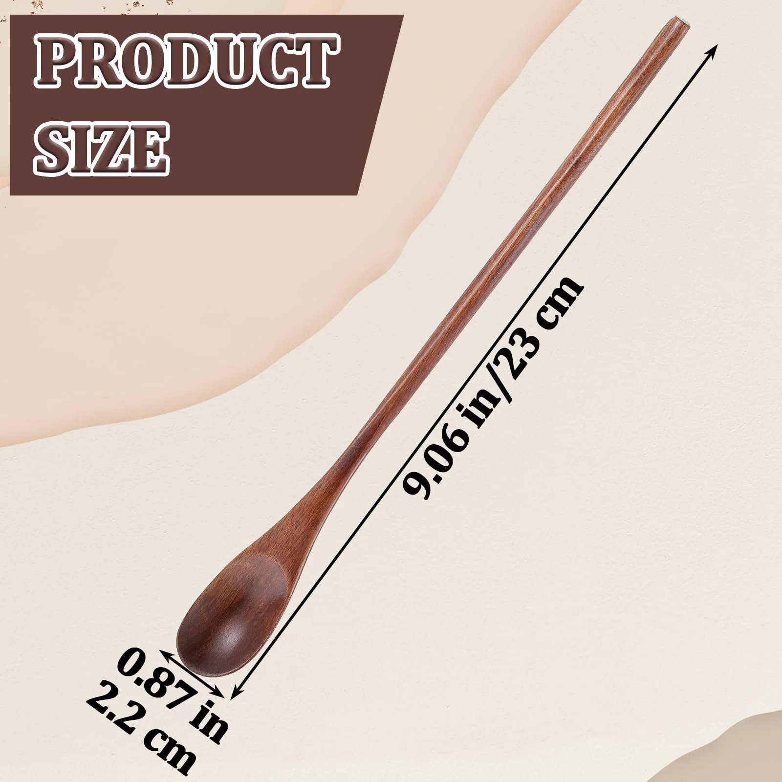 Набор из 2 длинных деревянных ложек для чая, фото №2