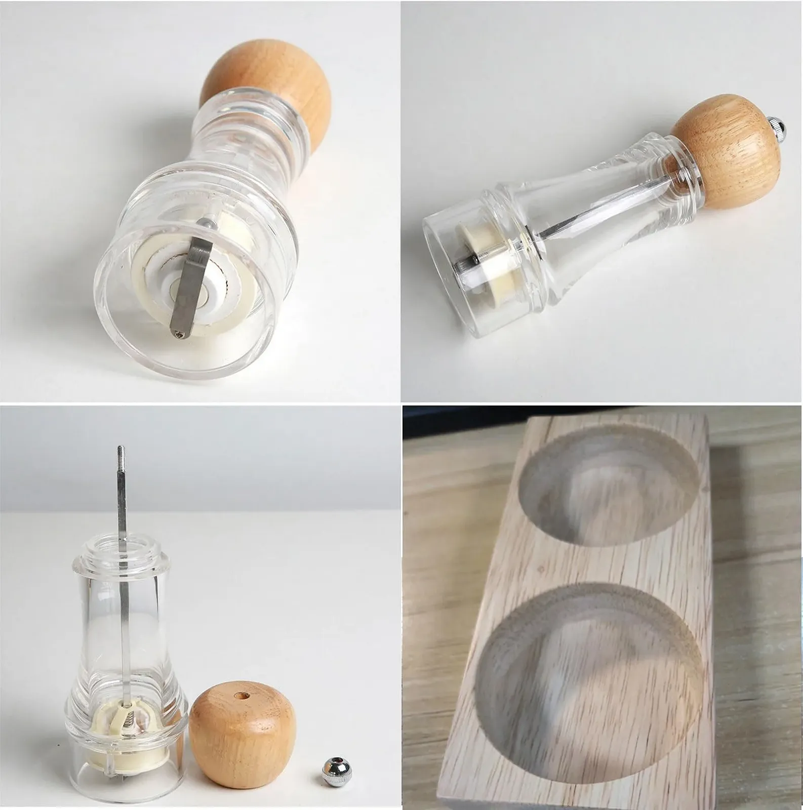 Набор деревянных мельниц для соли и перца Ручной Регулируемая зернистость, фото №6 Набор деревянных мельниц для соли и перца Ручной Регулируемая зернистость, фото №6
