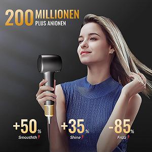 Фен ионный feekaa 100 миллионов отрицательных ионов Матовый черный synthetic.ua - Фото 1
