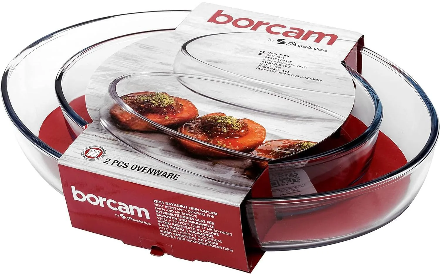 Набор форм для запекания Borcam Vienberg 2 шт. стеклянные овальные, фото №4