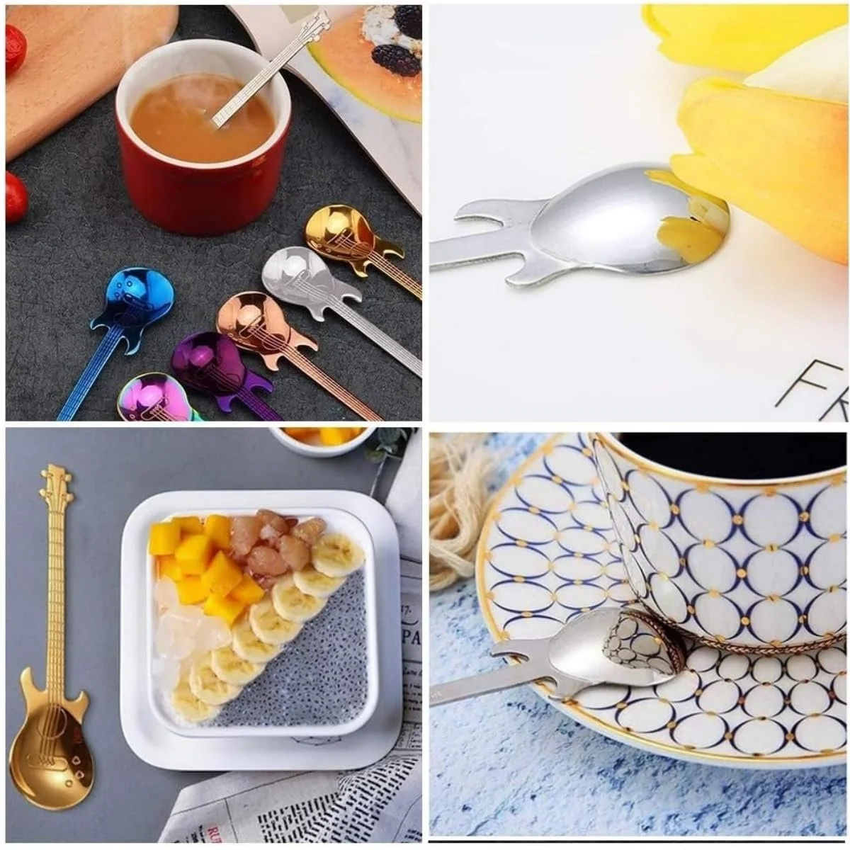 Ложка Тип Гітара Набір 3 шт. Різнокольорова Нержавіюча сталь, фото №7