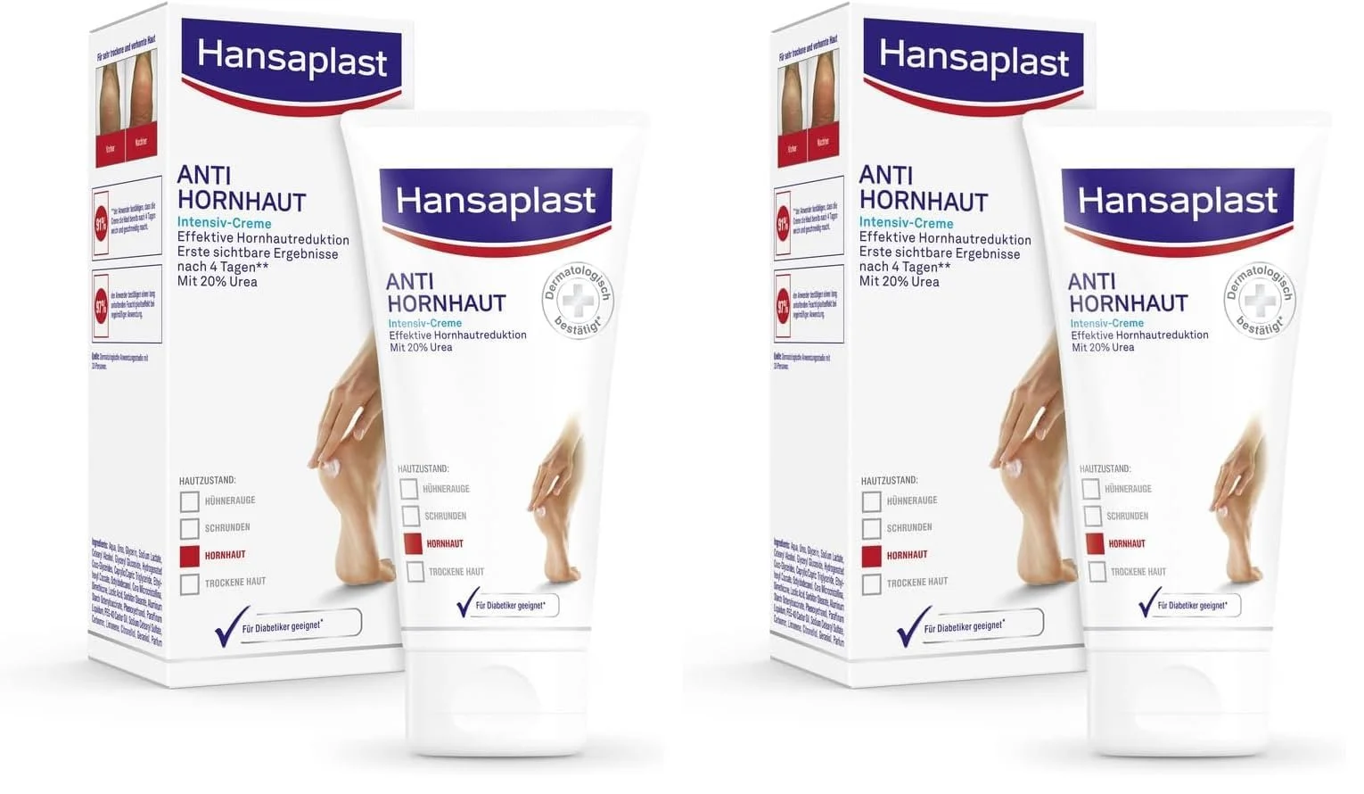 Крем для ног Hansaplast Anti-Callus Intensive Cream с 20% Urea 75 мл (2 шт), фото №1