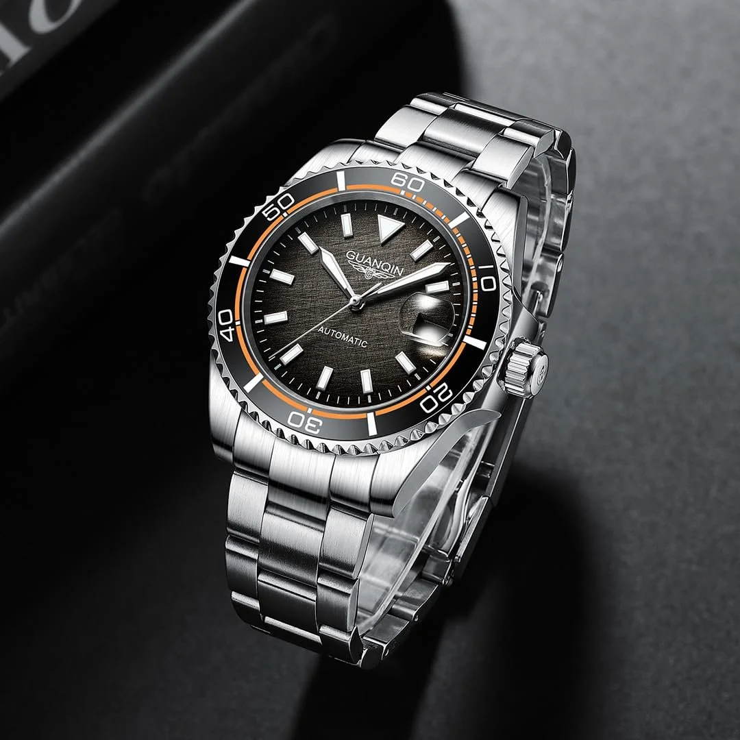 Автоматичний годинник GUANQIN 41 мм, нержавіюча сталь, водонепроникний, механічний, фото №3