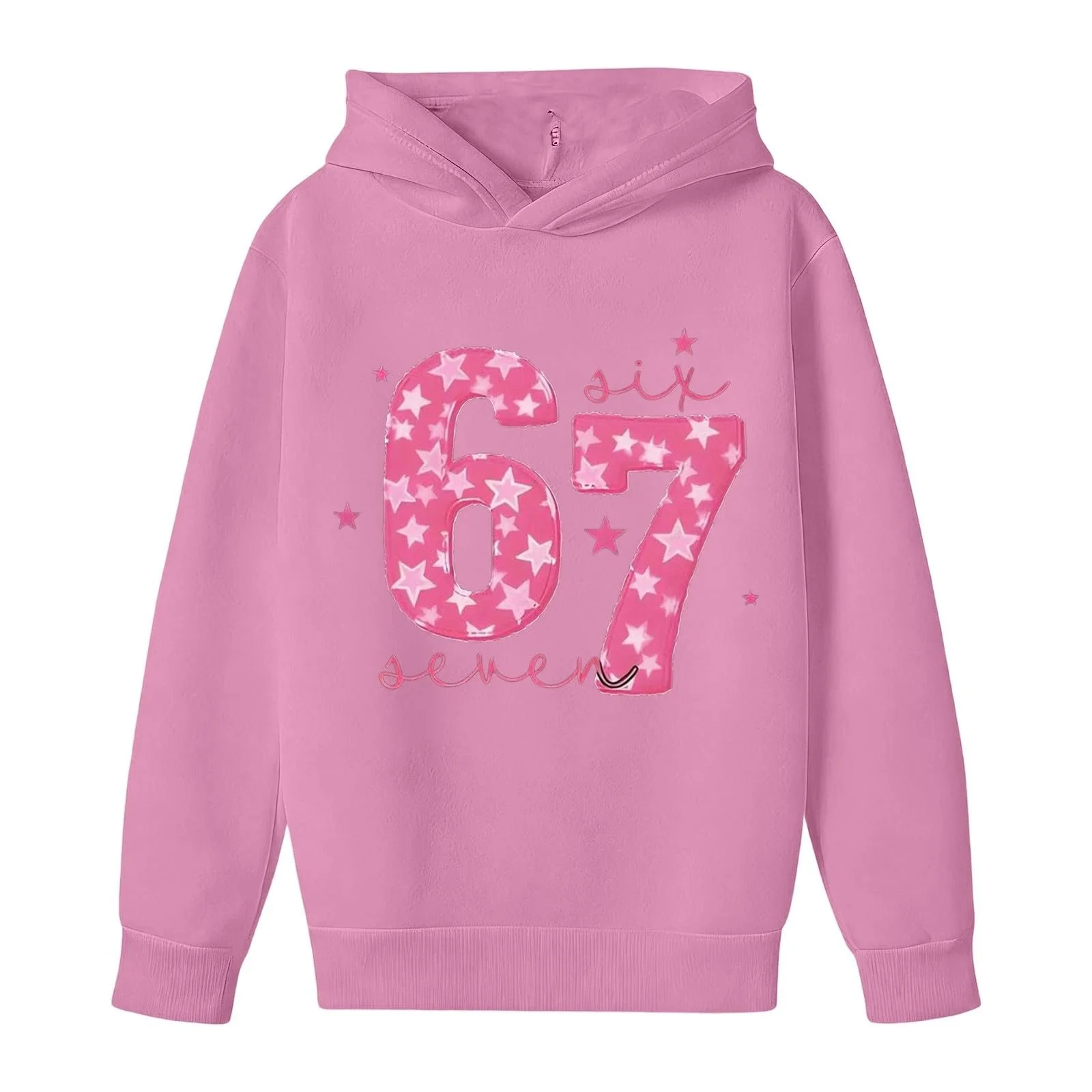 Толстовка для девочек Sfwqoifou 67 Prints, с длинными рукавами, унисекс, уличная спортивная куртка с капюшоном, легкая повседневная толстовка, пуловер, дышащая рубашка с длинными рукавами, осень-зима, фото №2