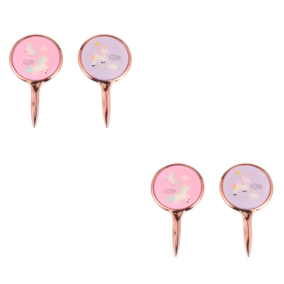 Angoily 4 Штуки круглый Зеркало с ручкой дорожный косметический портативный ручной зеркало зеркало с ручкой ручной дорожный косметический зеркало портативный зеркало маленький зеркало макияж зеркало стекло, фото №1