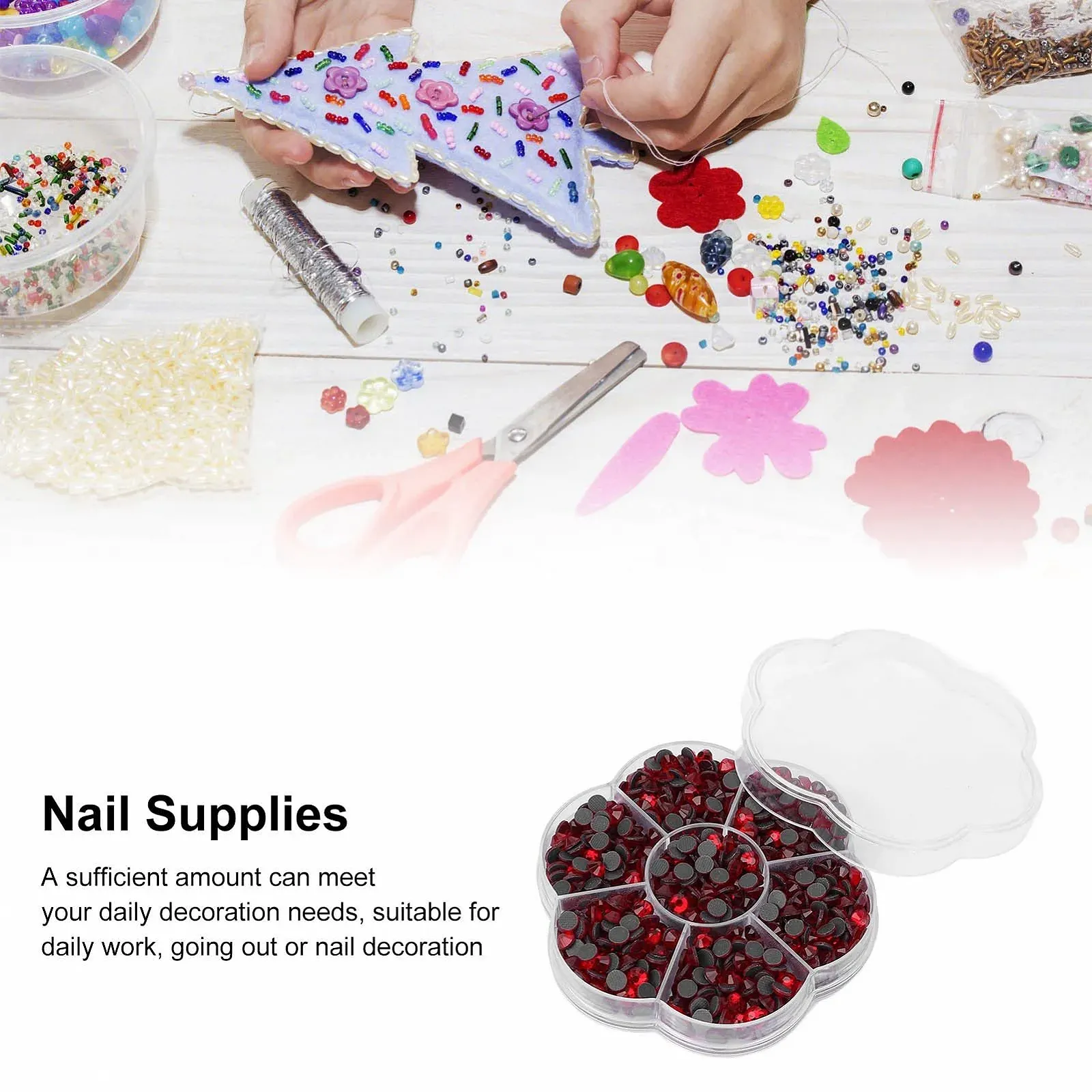 Стрази Скляні Прозорі JM201 Червоний, фото №3