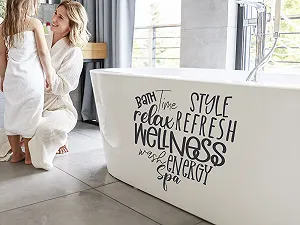 Наклейка на стіну GRAZDesign Bathroom Wellness Heart 31 x 30 см Black - Фото 1