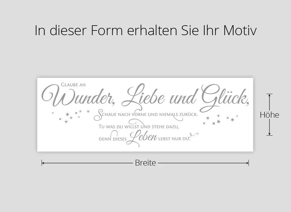 Настінна наклейка Wandaro W3403 Faith an Wunder Love Happiness 90 x 28 см Black, фото №4