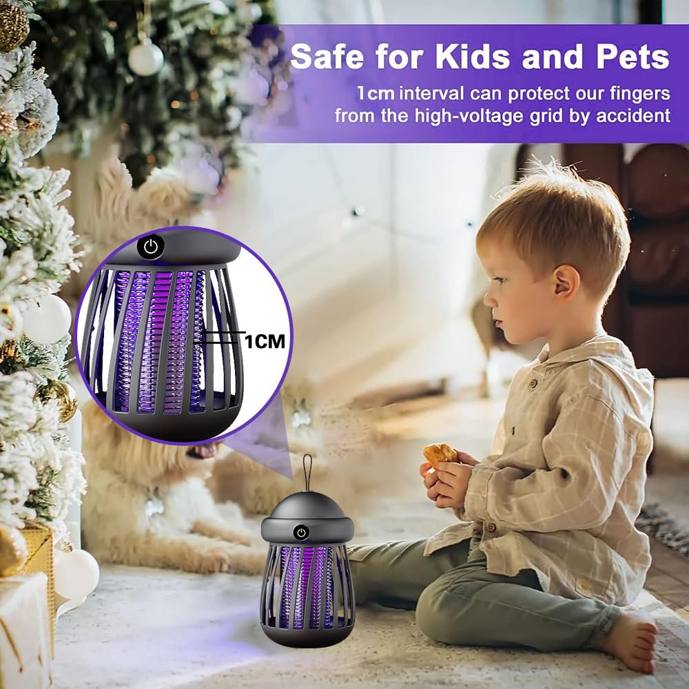 Електричний знищувач комах Mosquito Trap UV LED Акумуляторний Портативний Чорний, фото №6