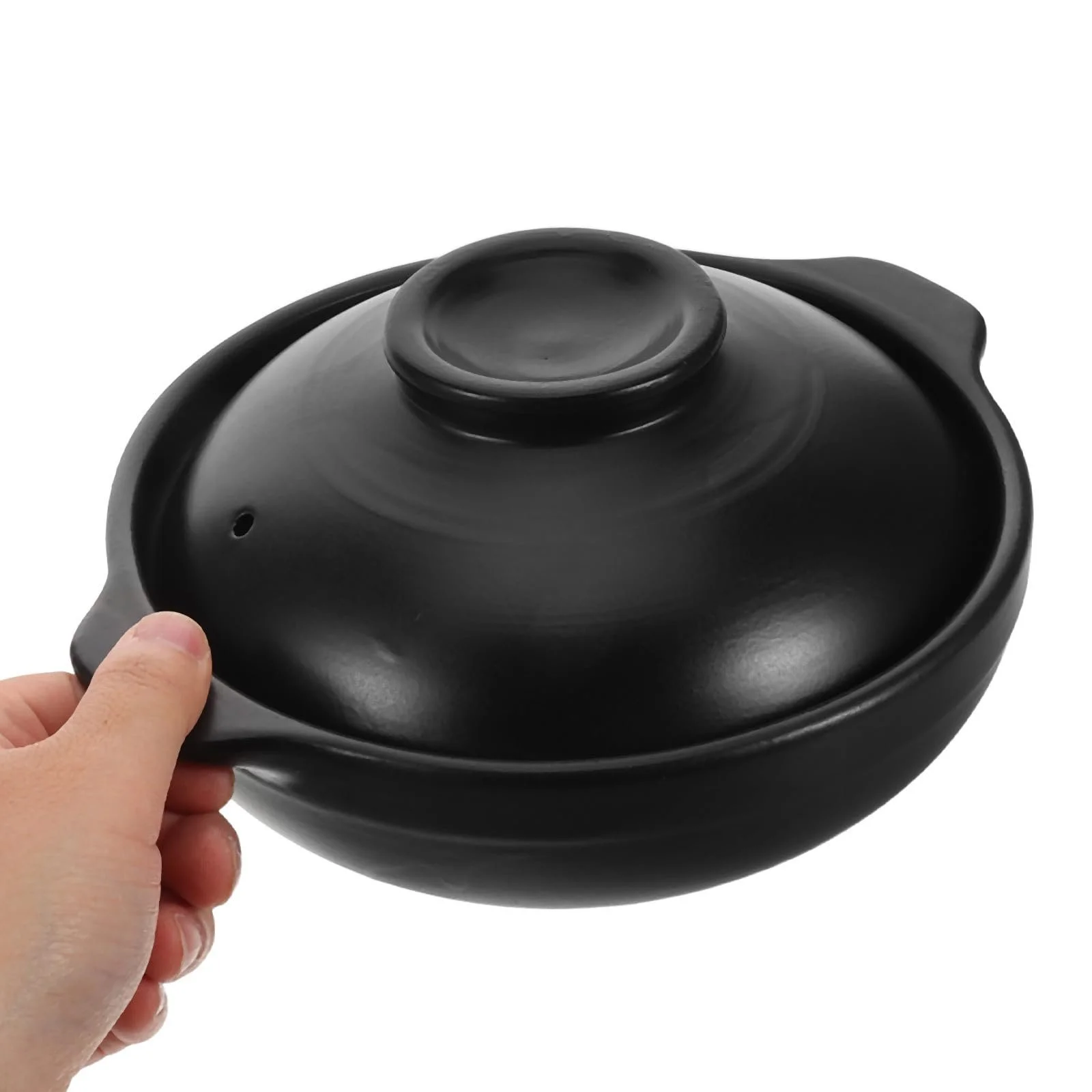 Горщик для запікання Healifty глиняний теракотовий з кришкою термостійкий 600 мл, фото №7