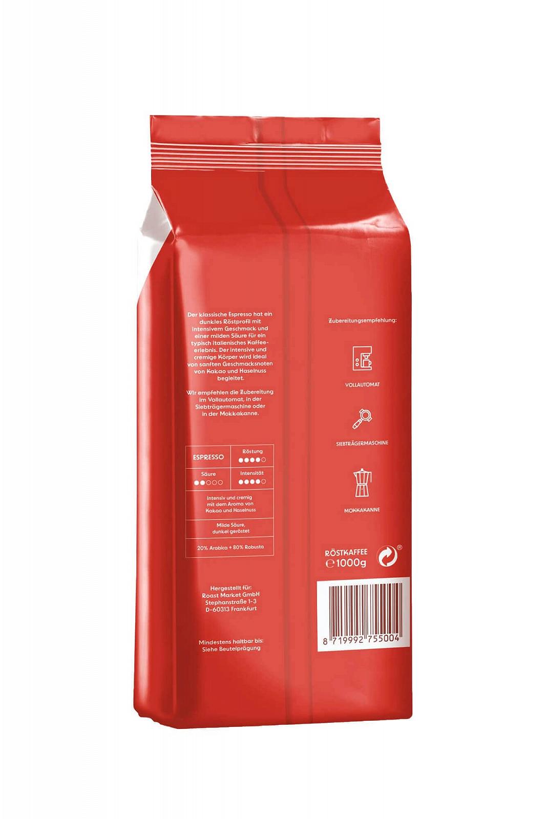 Кава в зернах CAFFÈ MONICELLA Espresso 1 кг - Насичений, Шоколадний - Арабіка та Робуста - Ідеально підходить для портафільтрів, кавоварок еспресо та повністю автоматичних кавомашин - Низька кислотність - Темне італійське обсмажування, фото №7
