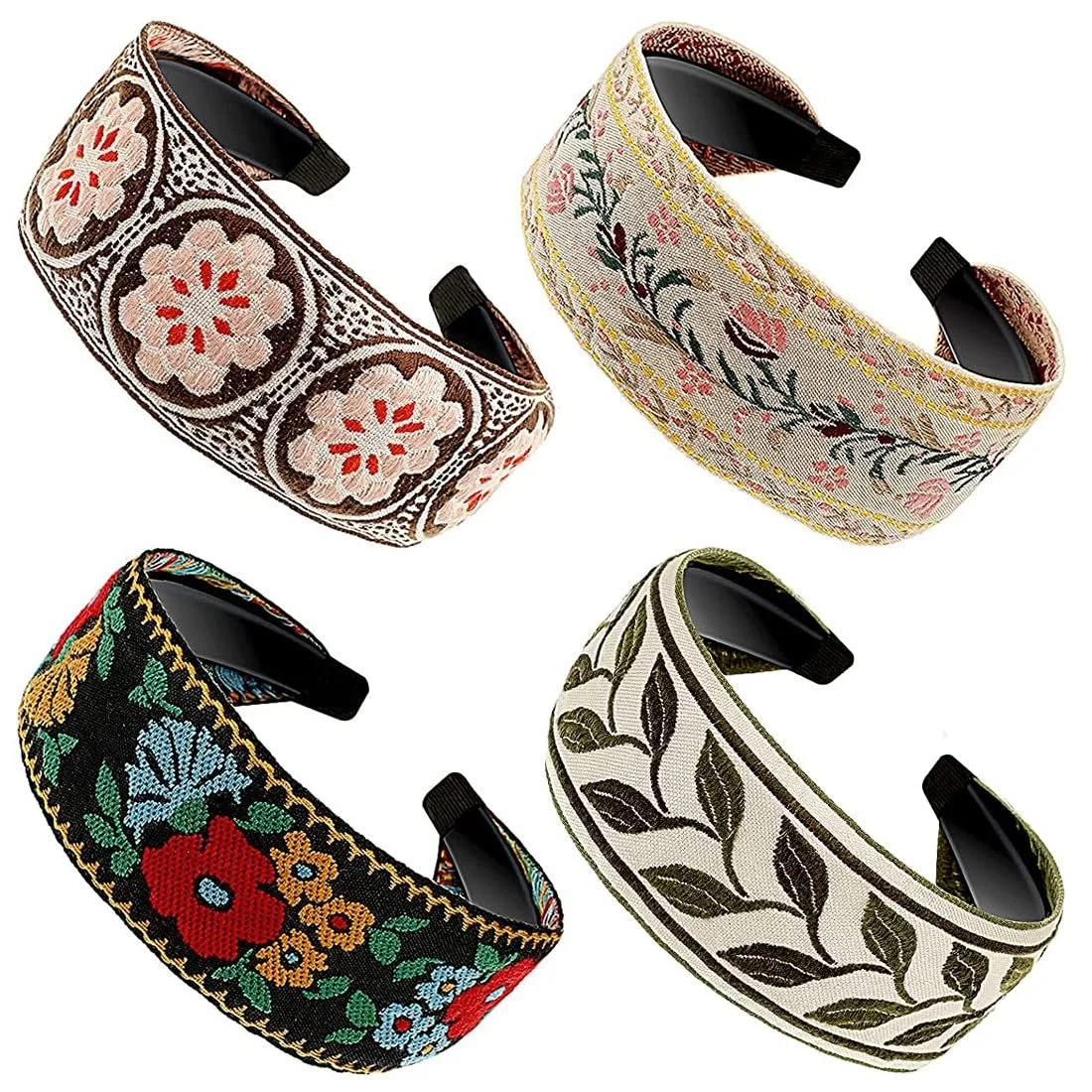 Обруч на голову Богемна Вишивка Квіти, фото №1