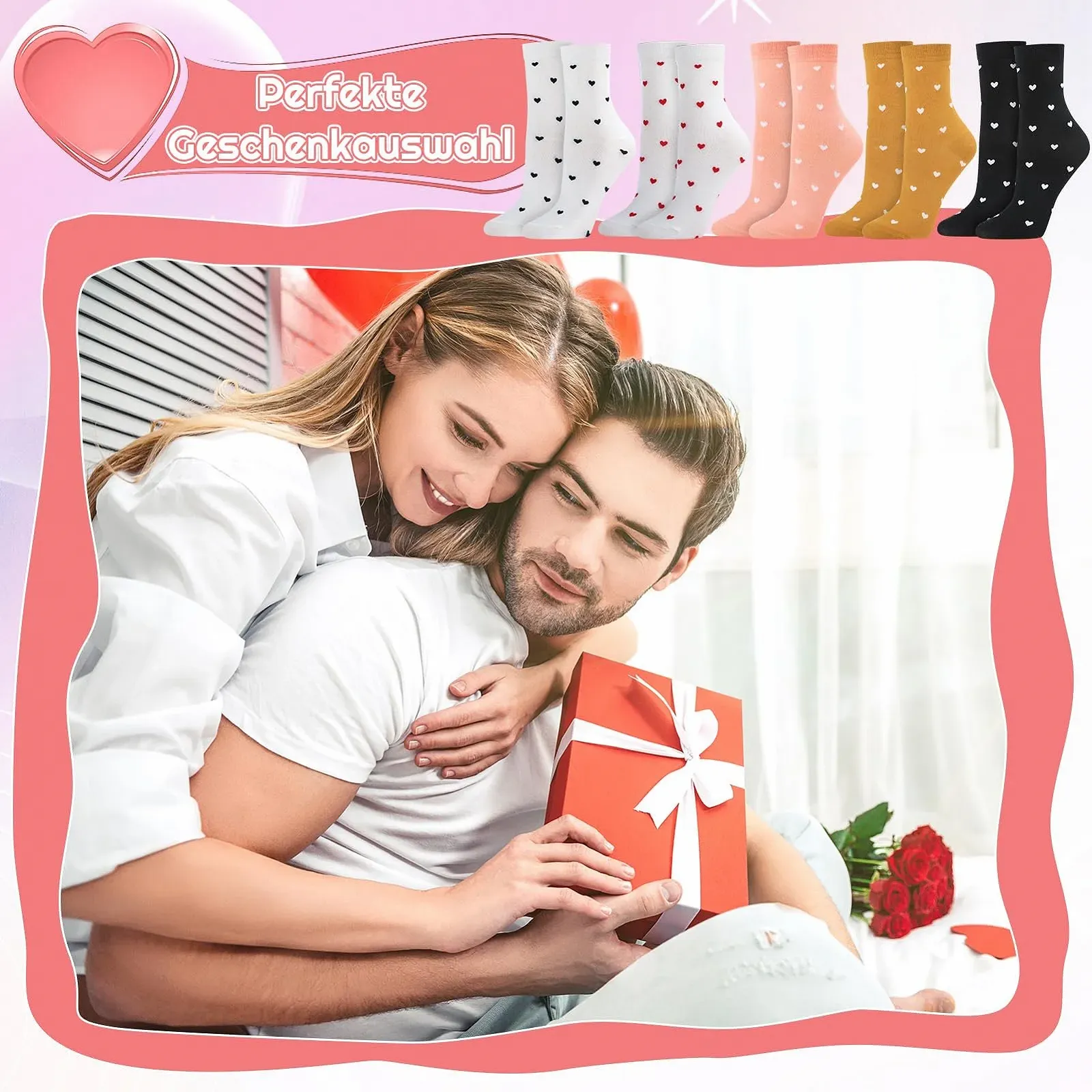 Носки Женские с сердечками, 5 пар, размер 36-40, фото №7