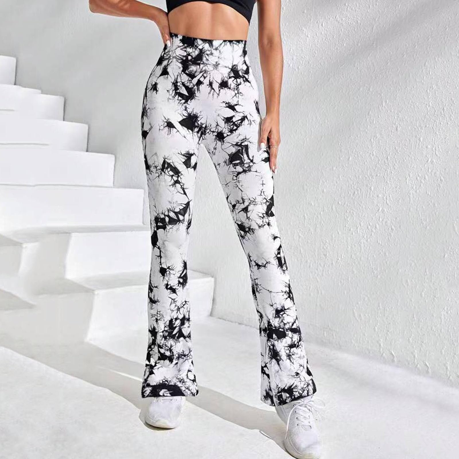 Клеш Женские Для йоги MNRIUOCII, элегантные Для йоги Bootcut, летние спортивные  с высокой посадкой, фитнес-, джазовые , спортивные , Для отдыха, Для тренировок на открытом воздухе, фото №6