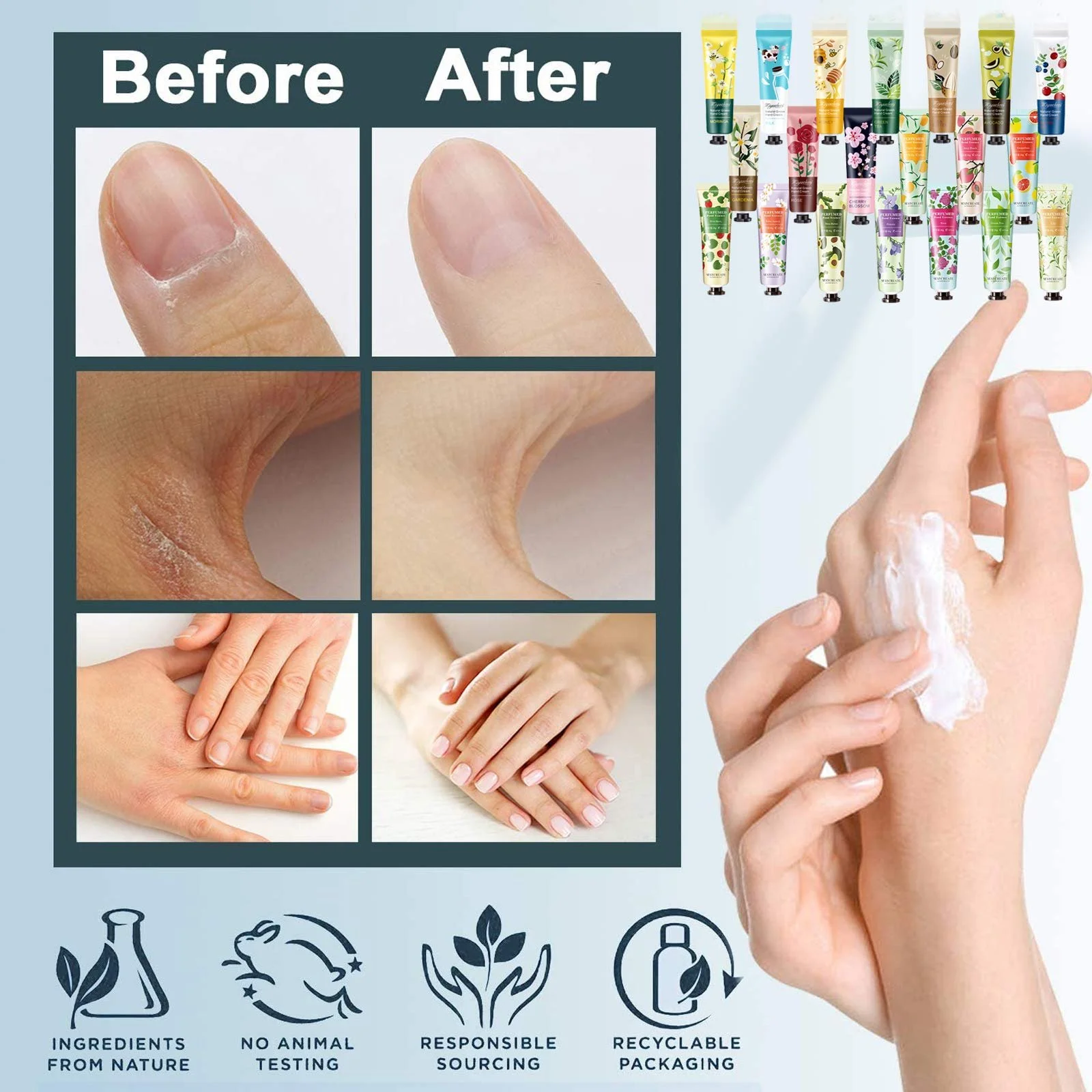 Крем для рук SmoBea Набір 20 штук x 30 мл, Міні-крем для рук Чотири сезони, фото №6