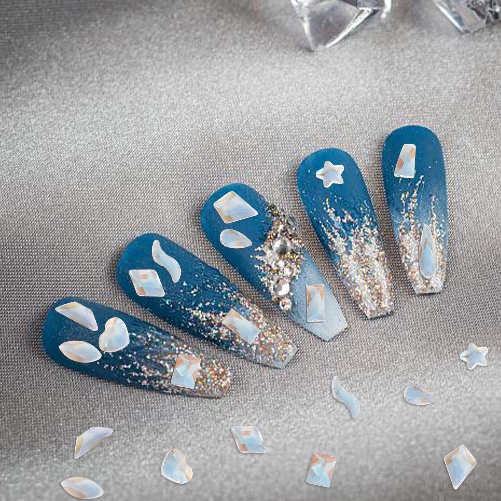 Стрази для нігтів Аквамарин, скло, 400 шт, фото №5