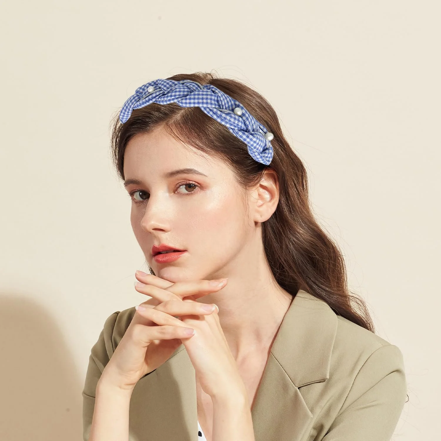 Обруч на голову, Гумка для волосся, Синій, фото №4