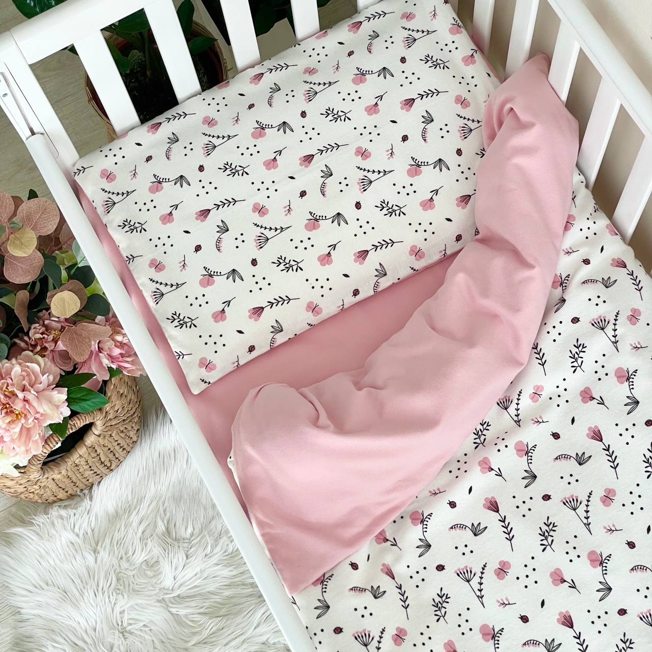 Детский постельный комплект Постіль у ліжечко 3 пр. фланель Квіти (ТВ02404), фото №2