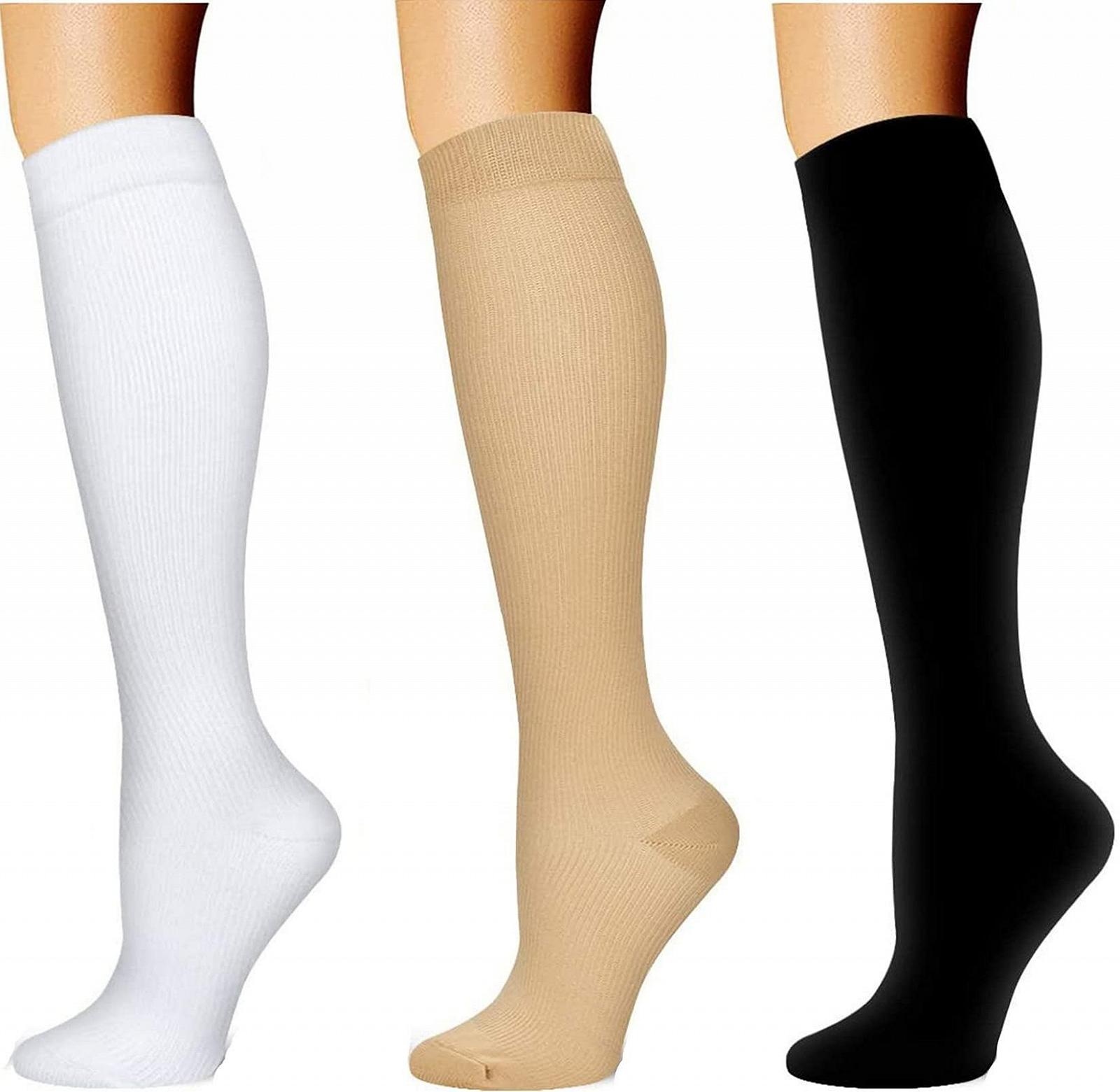 Комплект из 3-х Компрессионных Носков Unisex Компрессионные Носки для Бега Спортивные Компрессионные Носки для Спорта Бега Путешествий Женщин Мужчин, фото №1