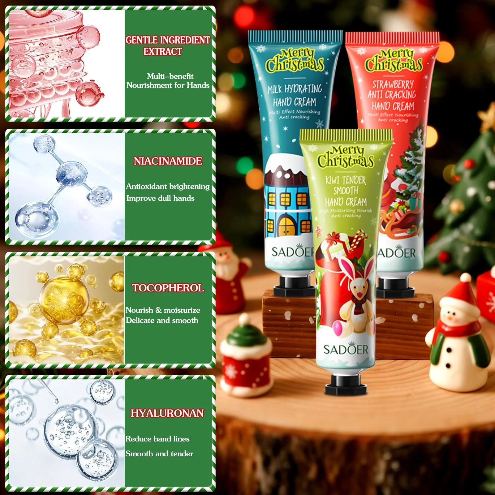 Крем для рук Набір Міні-крем для рук для жінок, для сухої потрісканої шкіри, фото №4