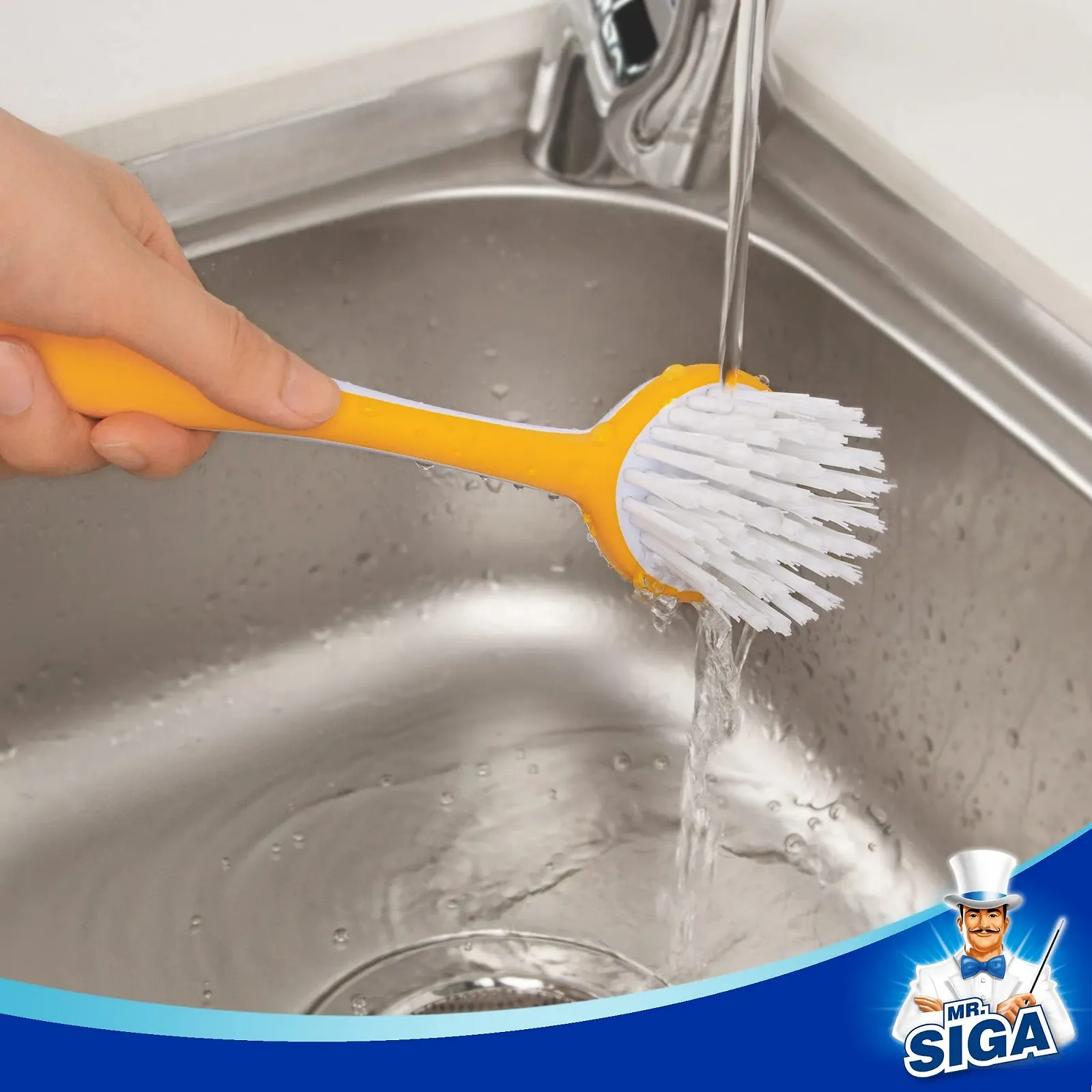 Щітка для миття посуду MR.SIGA кругла 5.5 x 25 см 3 шт., фото №6