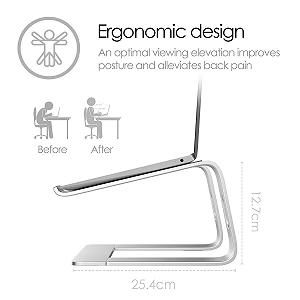 Подставка для ноутбука Desire2 Алюминиевая вентилируемая совместимая с Apple MacBook Laptops 10-17,3 дюймов - Серебряная synthetic.ua - Фото 1