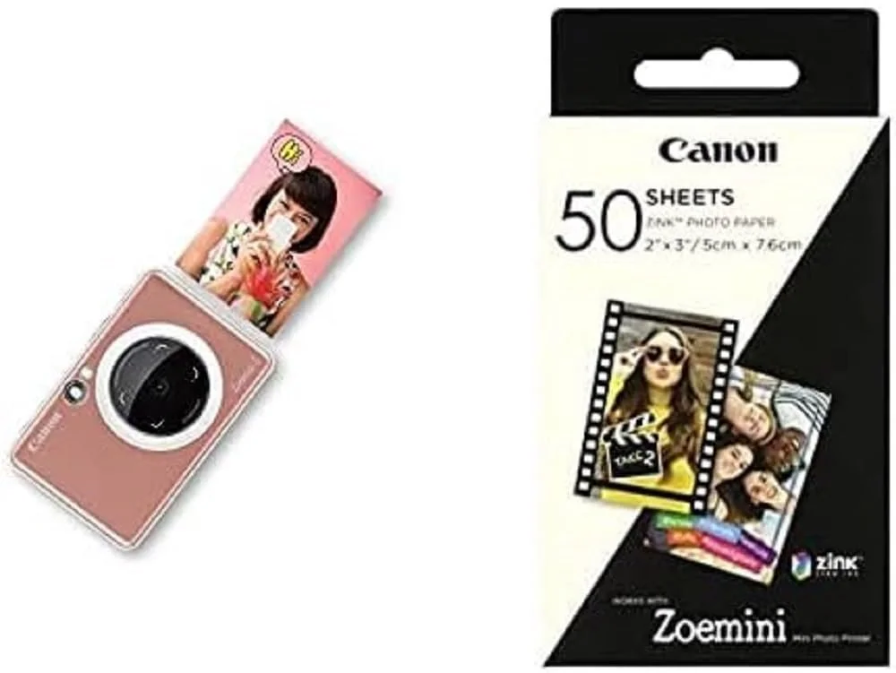 Камера мгновенной печати Canon Zoemini S 8 MP Rose Gold + 50 листов, фото №1