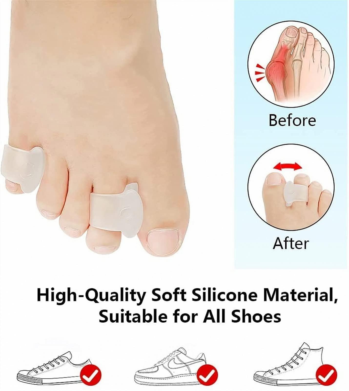 Роздільники для пальців ніг MUSUMI 4 пари Прозорий, для корекції вальгусної деформації, гелеві, для полегшення болю, фото №5