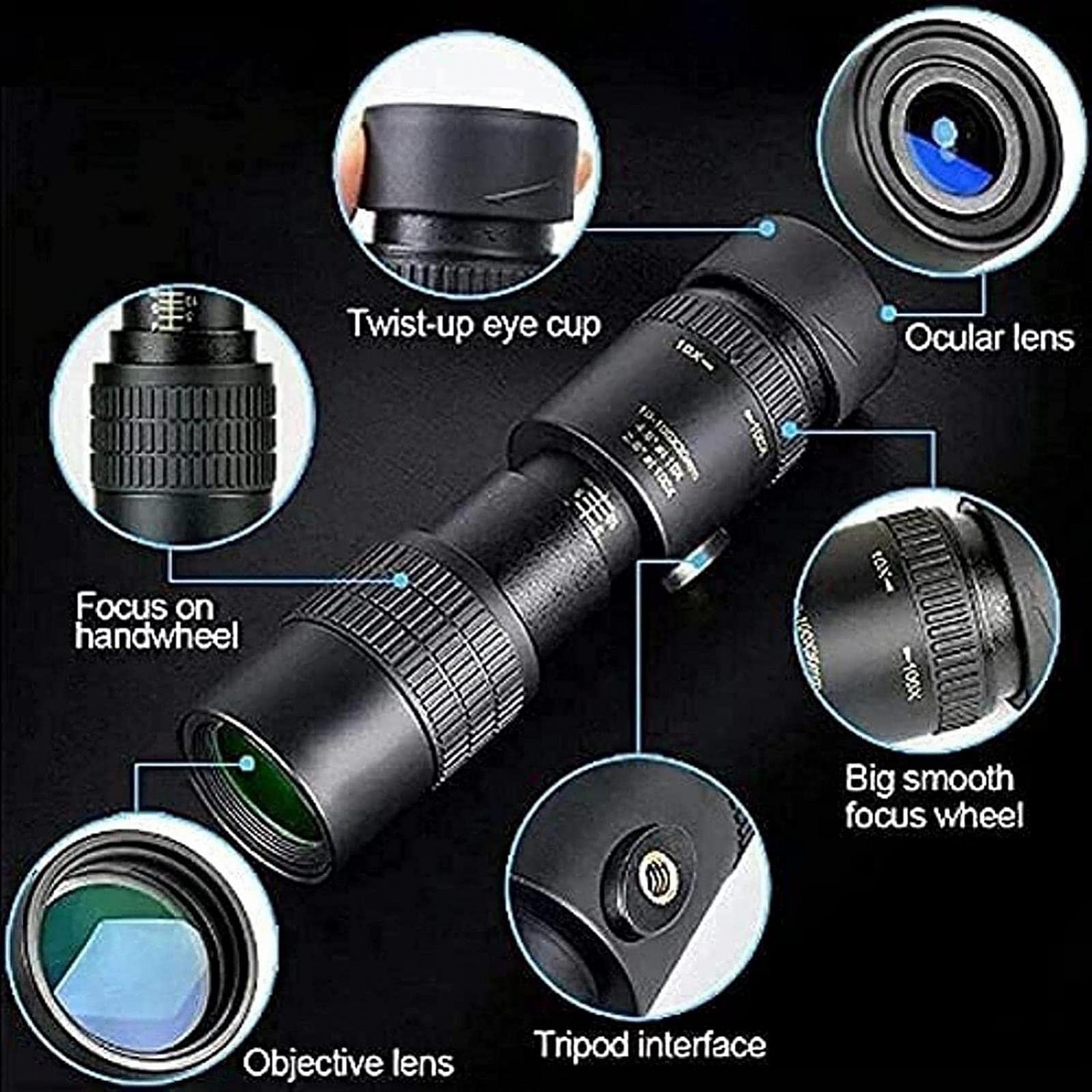 Телескоп 4k 4k 10-300x40mm Super Telephoto Zoom Монокулярный телескоп Портативный с увеличением 300x, фото №5