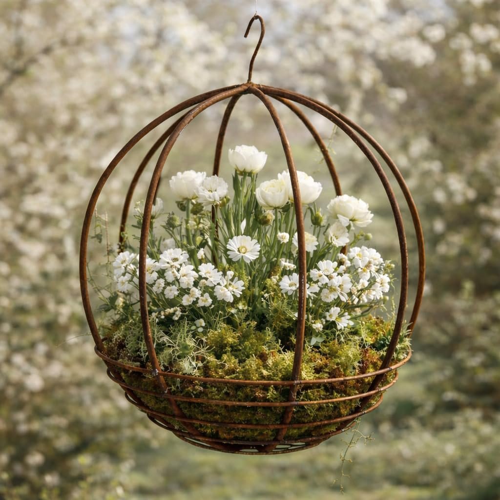 Підвісний кошик Bornhöft Садова куля 40 см метал, фото №2