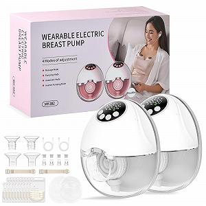 Молокоотсос Focenat, электрический, hands-free, двойной, 4 режима, 12 уровней всасывания, защита от переполнения, с пылезащитным чехлом - Фото 1