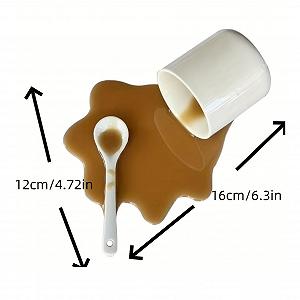 Подставка для мобильного телефона Spilled Coffee Design Настольная док-станция для смартфонов ABS Держатель для офисного стола, кухни, автомобиля, видеозаписи, потоковой передачи, чтения, дисплея планшета, Funny G synthetic.ua - Фото 1