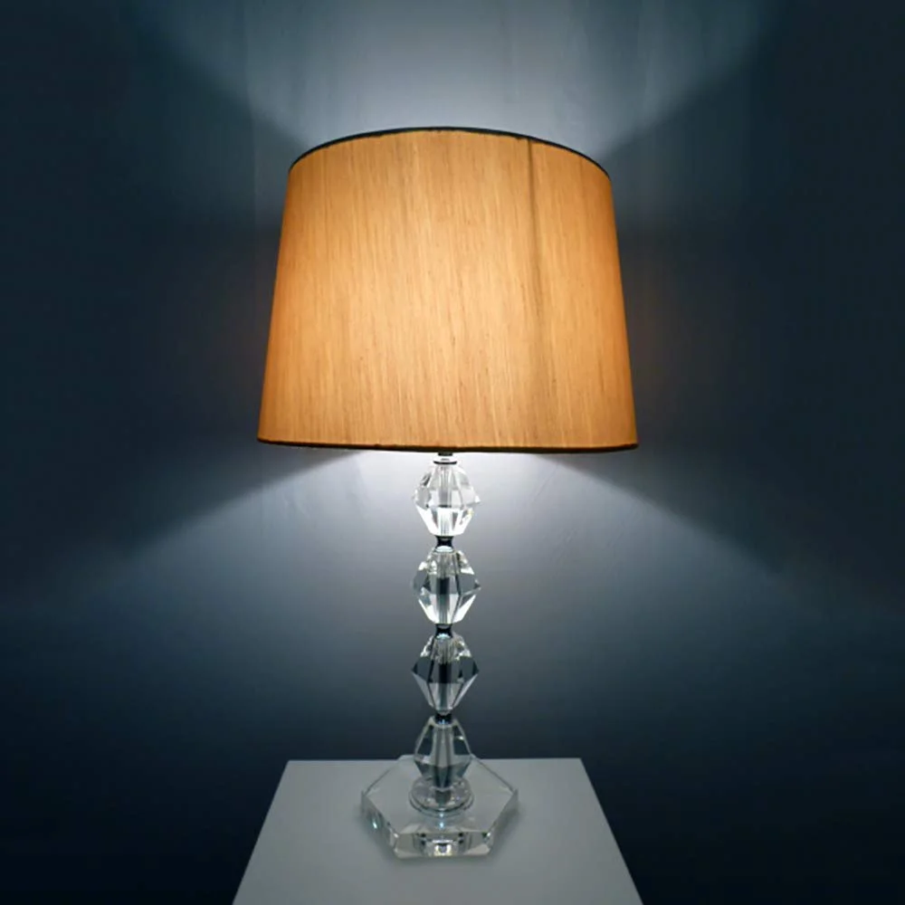 Настільна лампа KARY з кришталевою основою та шовковим абажуром, фото №4