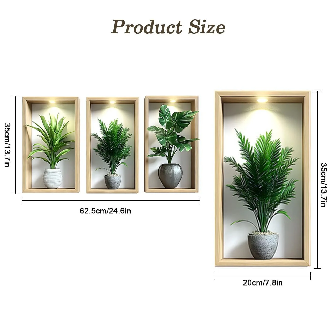 3D наклейки на стіну Вазони з рослинами Набір 3 шт 35 x 20 см, фото №5 3D наклейки на стіну Вазони з рослинами Набір 3 шт 35 x 20 см, фото №5