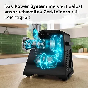 Мясорубка Bosch Series 6 MultiPower MFWS660B 2100 W Черная synthetic.ua - Фото 1