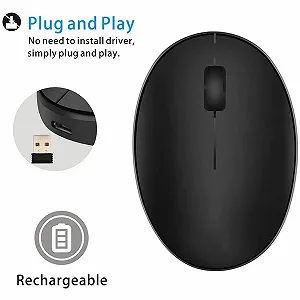 Мышь Uiosmuph Mini Small Wireless Rechargeable 1000 DPI Черный synthetic.ua - Фото 1