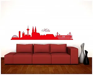 Наклейка на стіну Samunshi Cologne Skyline Stadium 120 x 27 см Світло-червона synthetic.ua - Фото 1