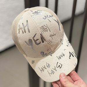 Кепка-бейсболка Надписи 8425 56-58 см бежевая - Фото 1