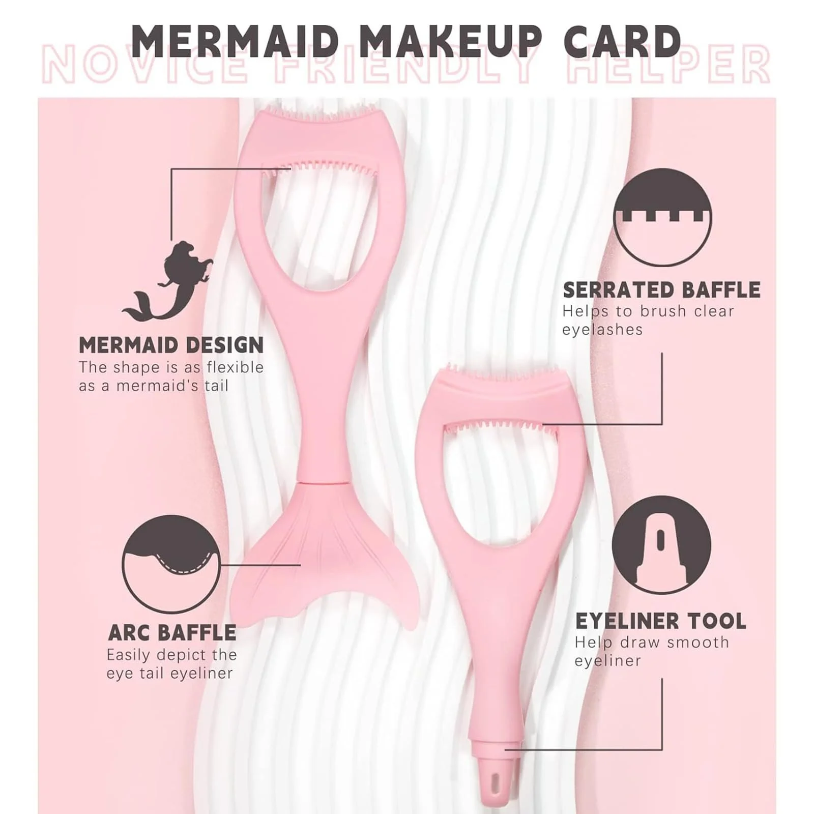 Трафарет підводка для очей силіконовий рожевий, фото №3