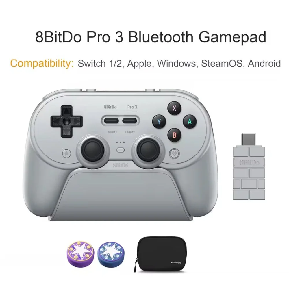 Геймпад 8Bitdo Pro 3 Windows/Android/Switch 2/macOS TMR White + Док-станция, фото №3