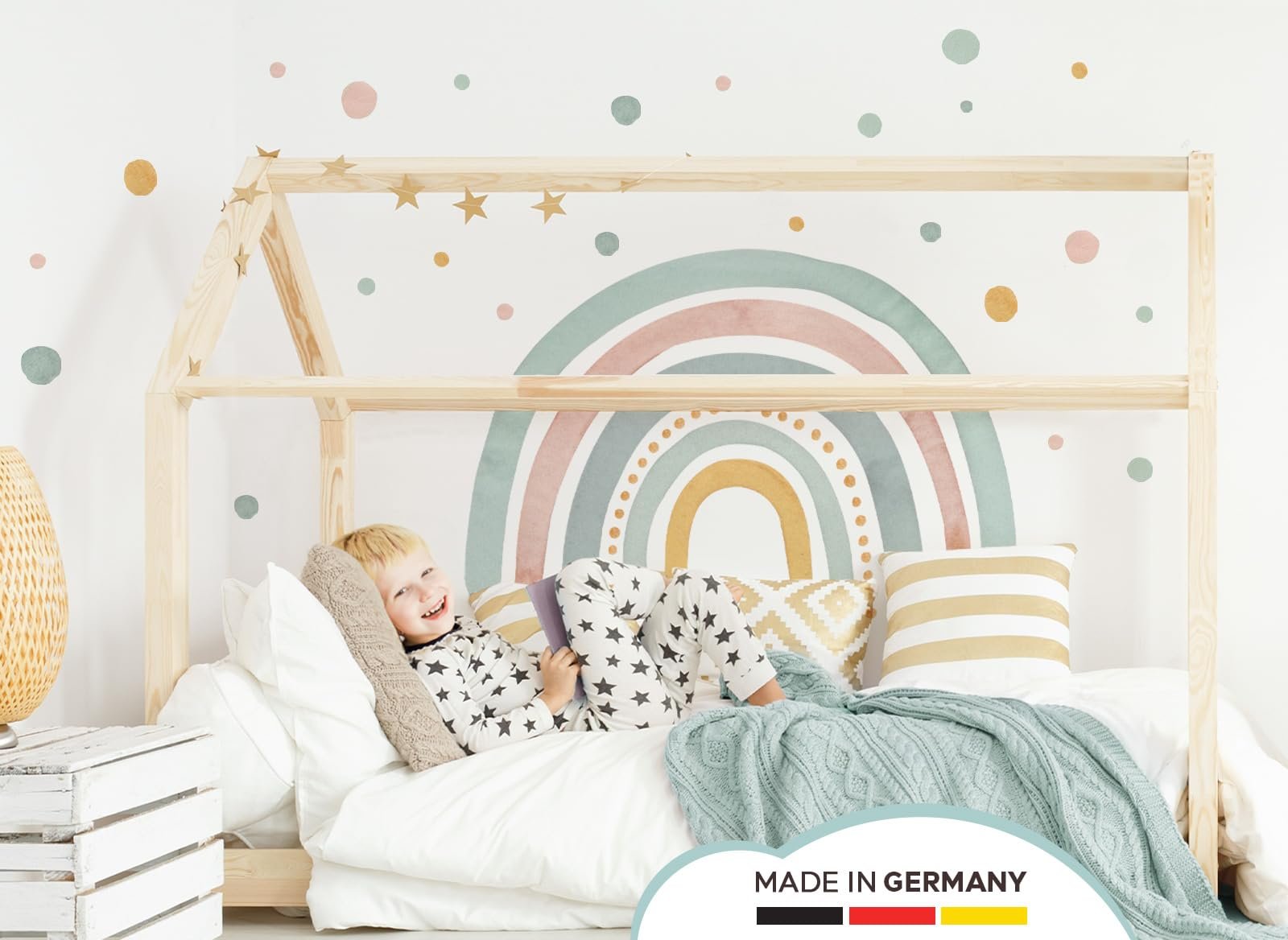 Наклейка на стену Little Deco DL5005 L Радуга Мятно-желто-красная, фото №2