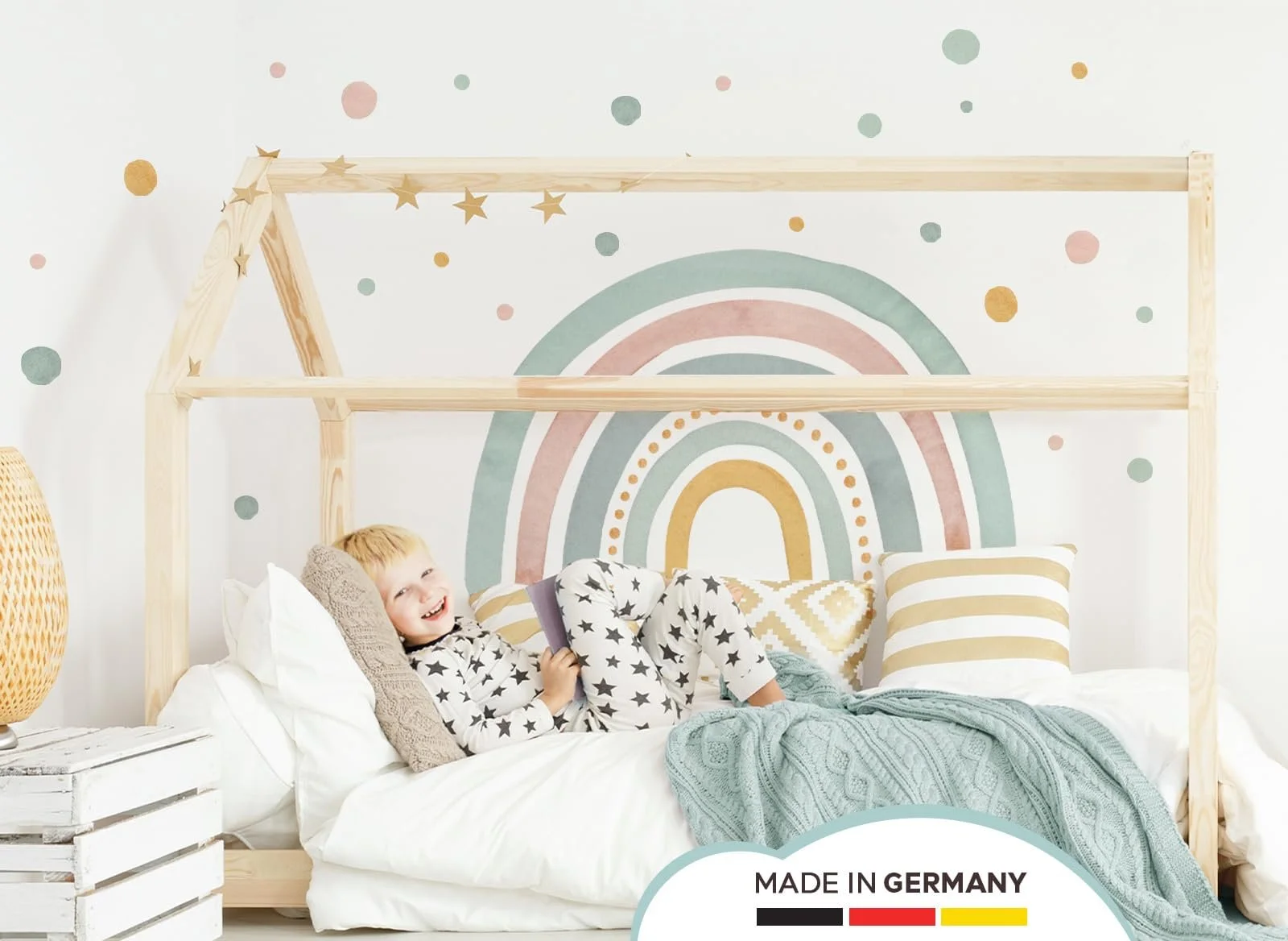 Наклейка на стену Little Deco DL5005 L Радуга Мятно-желто-красная, фото №2