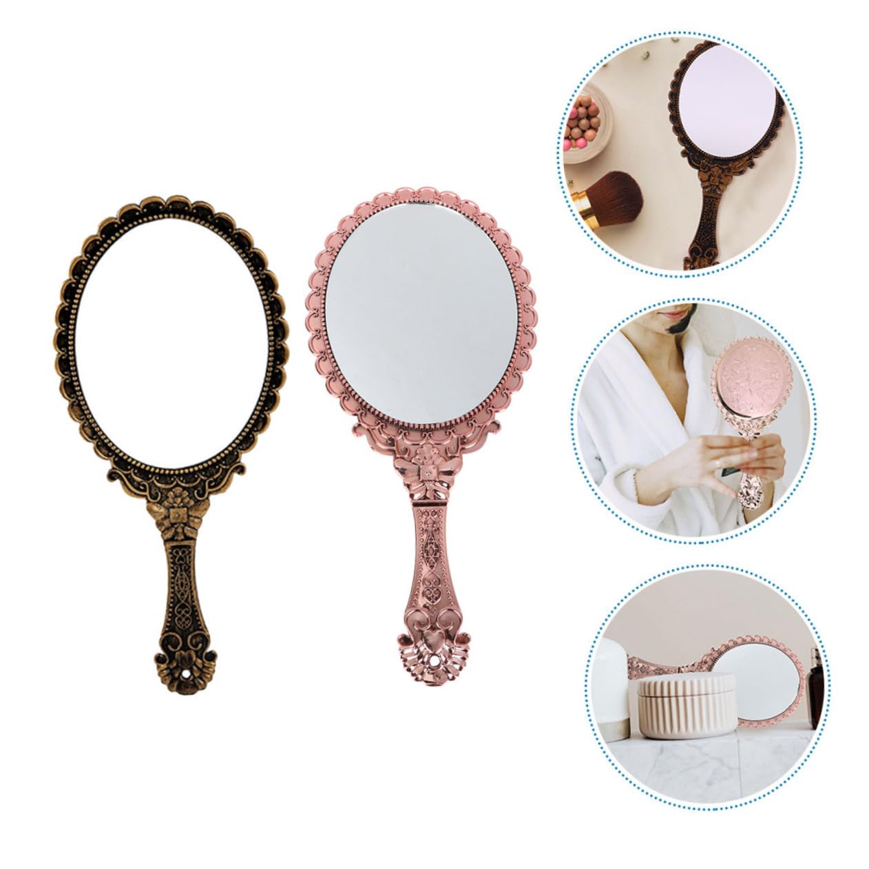 Дзеркало Angoily 6 STK із ручкою вінтажне ABS, фото №6 Дзеркало Angoily 6 STK із ручкою вінтажне ABS, фото №6