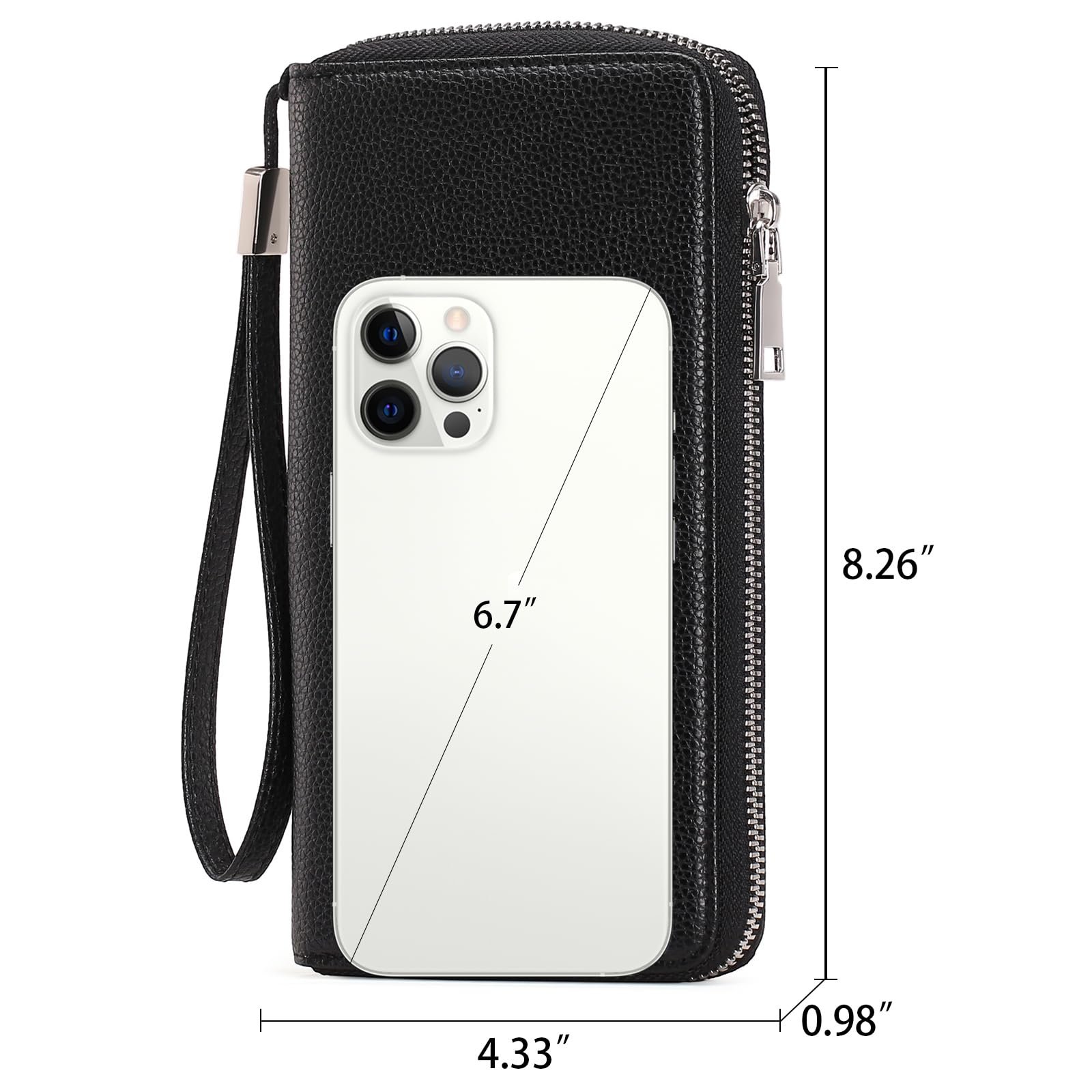 Кошелек GAEKEAO Женский Большой вместимости Кожаный Aa-black, фото №4