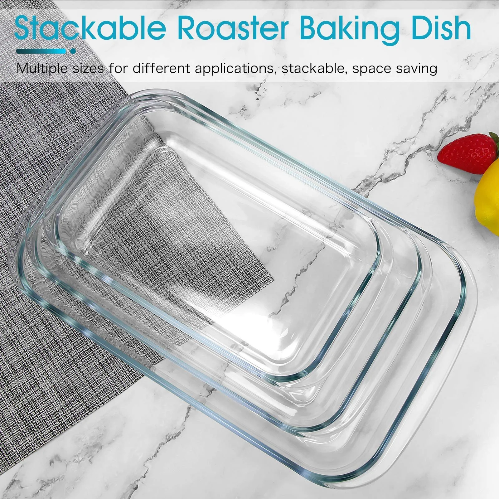 Форма для запекания NUTRIUPS стеклянная прямоугольная 1.5 л, фото №5