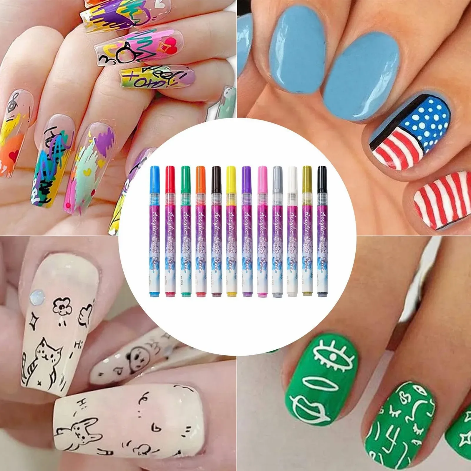 Лайнер швидкосохнучий Ghost Decor 12 штук Painting Accessories для початківців полотно та нігті 0,7 мм наконечник, фото №4