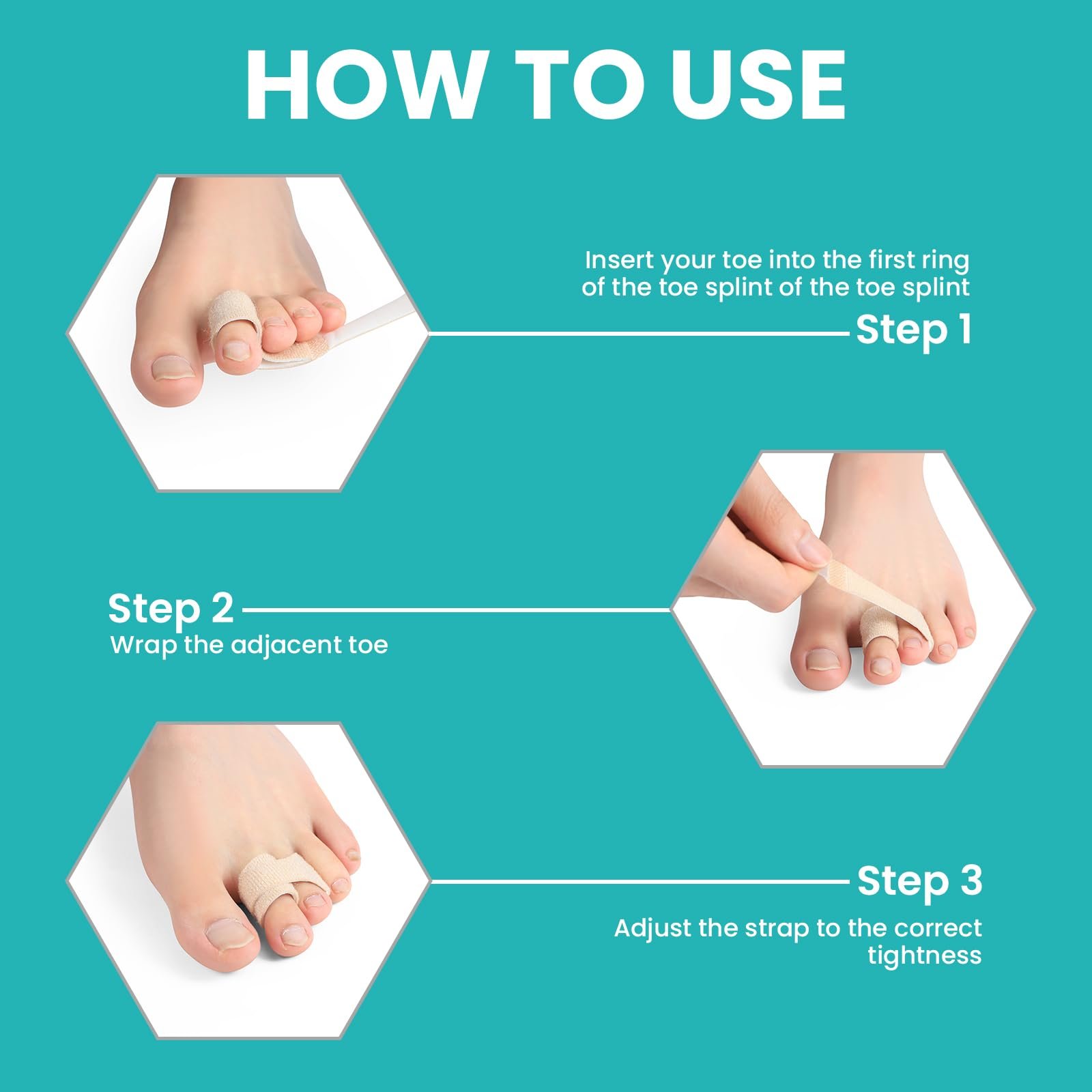 Корректор для пальцев ног Promifun, тканевый, 10 шт, коричневый (6 больших + 4 малых), фото №6 Корректор для пальцев ног Promifun, тканевый, 10 шт, коричневый (6 больших + 4 малых), фото №6