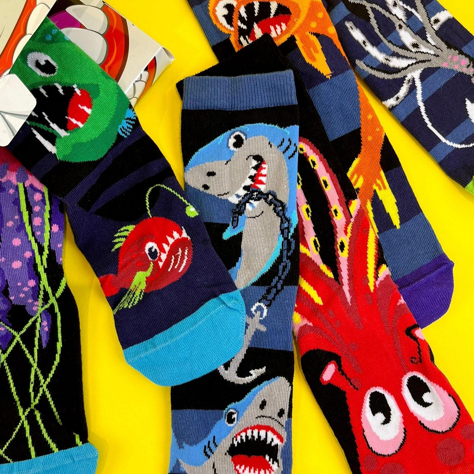 Носки Oddsocks Socks of the Deep Shark Deep Sea Размер 30-38, Набор 6 пар, Разноцветные, L, фото №6