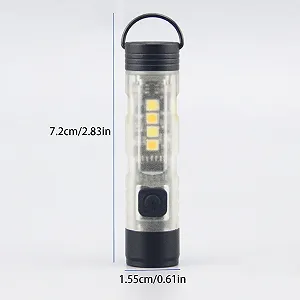Компактный дорожный фонарик, многофункциональный фонарик-брелок, USB зарядка, карманный фонарик, водонепроницаемый фонарик-брелок, портативный фонарь для кемпинга, фонарик для походов, легкий светодиодный фонарик synthetic.ua - Фото 1