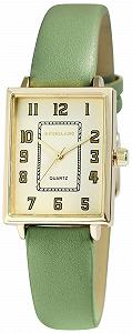 Часы Excellanc Женские с ремешком из искусственной кожи зеленый/золотой - Фото 1